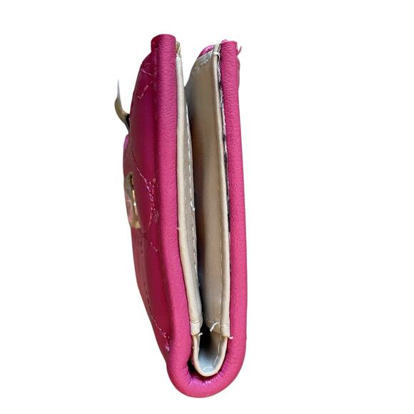 JUICY COUTURE Heart Quilted Bifold Wallet With Pullout Card Case Pink New - Picture 8 of 13